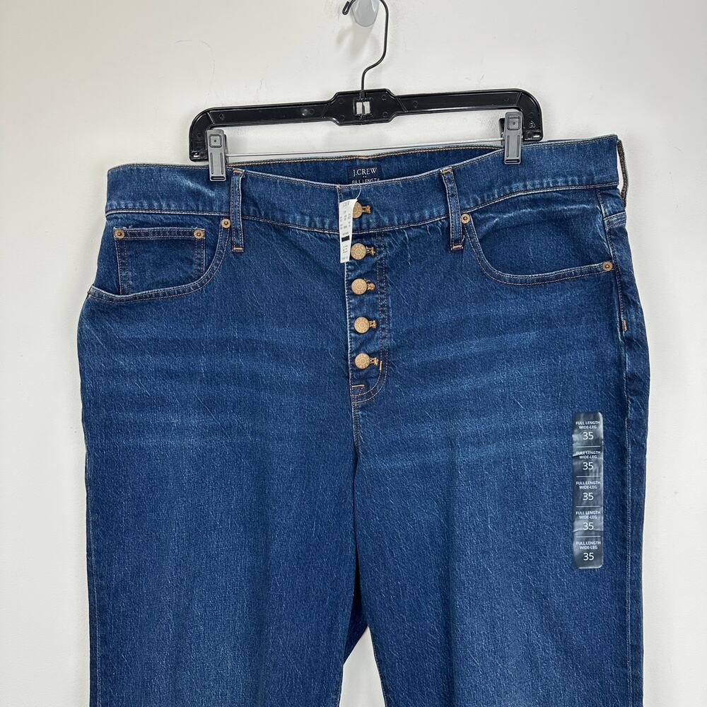 J.Crew Full Length Wide Leg Jean All Day Stretch Space Navy Blue Wash US 35 NWT - Picture 6 of 12